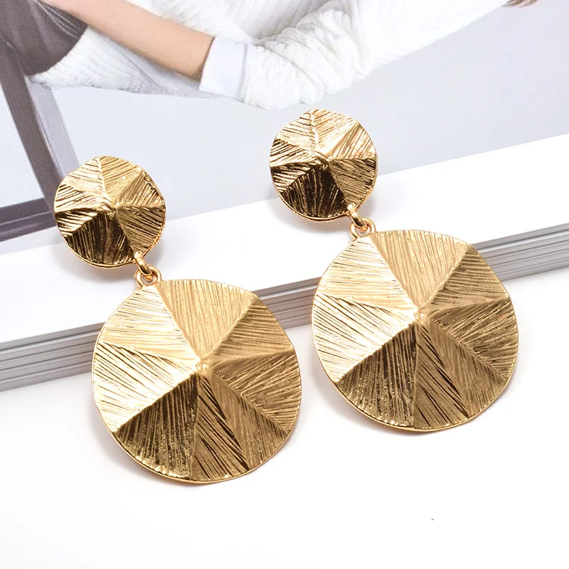 ZA новые металлические круглые висячие серьги 2019 Горячие Стиль Brincos Bijoux высокого серьги высокого качества аксессуары и украшения для Для
