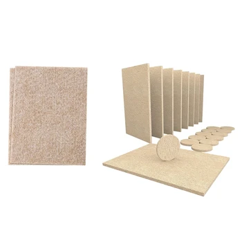 

2x Self-Stick Furniture Felt Sheet Beige & 8 Large Self Stick Furniture Felt Sheets 12 Round Felt Pads