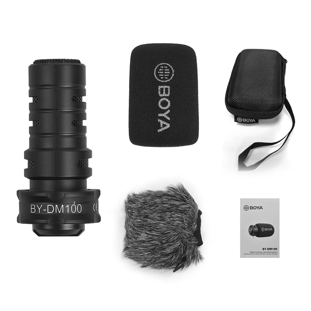 BOYA BY-DM100 цифровой стерео кардиоидный емкостный микрофон превосходный звук для Android usb type-C устройств записи