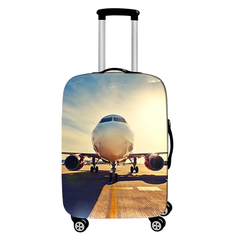 C Luggage cover Чехол для багажа с рисунком самолета, эластичный чехол для костюма, пылезащитный чехол, 18-32 дюйма, чехол для костюма, пылезащитный чехол для тележки, аксессуары для путешествий - Цвет: C Luggage cover