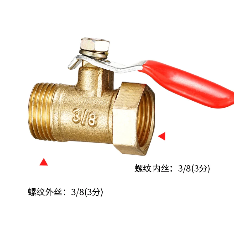 Brass small ball valve 1/8" 1/4" 3/8" 1/2" Female/Male Thread Brass Valve Connector Joint Copper Pipe Fitting Coupler Adapter