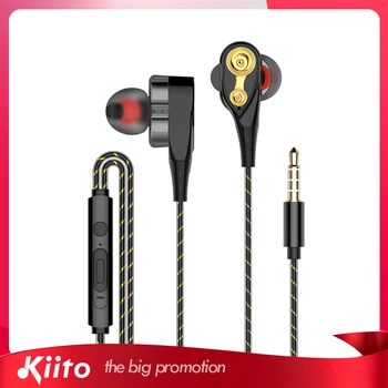 

AWEI E34 Music Sports Headphone In-Ear Quad-Core Double Moving Coil Wired Earphone with Microphone headset