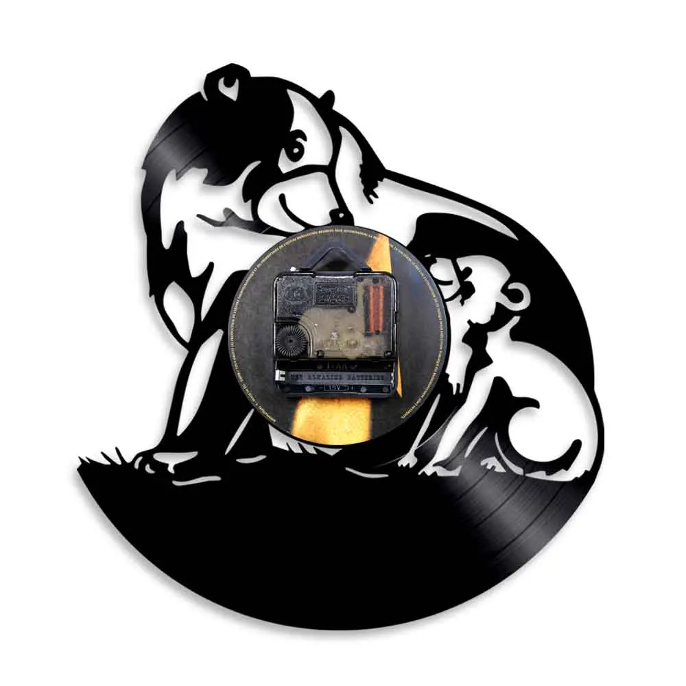 urso preto familia silhueta lampada de parede 04