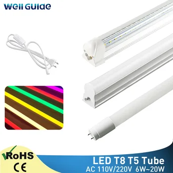 Led Buis T5 T8 6W 10W 20W Licht Lamp 30Cm 60Cm Led Light 2835 Smd AC110V 220V 300Mm 600Mm 1FT 2FT Led Tl Lamp Ampul