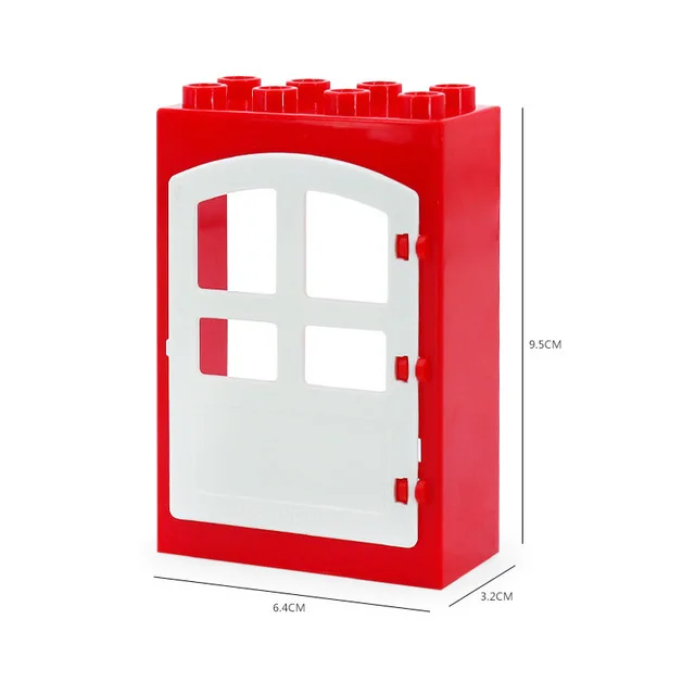 DIY Accessories Bricks Treehouse Base Plate Window House Sofa Furniture Large Particle Big Size Building Blocks Birthday Kid Toy LXF-Door-5