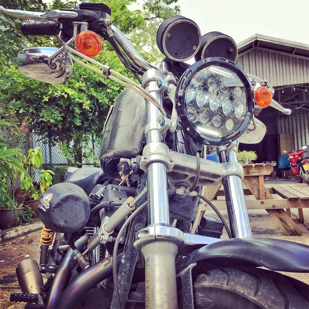 JAER " 65 Вт светодиодный налобный фонарь для мотоцикла для Harley Fat Boy FLSTF Lo FLSTFB Touring Trike Softail