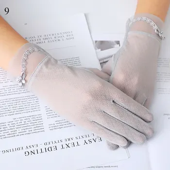 

Lady Elegant Mittens Women Summer Gloves Lace Flower Sexy Gloves Breathable Short Gloves Pure Pink Black Glove Guantes Mujer