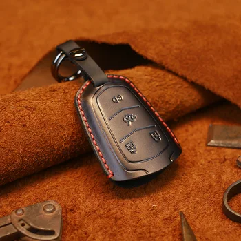 

Handmade Genuine Leather Car Key Case Cover For Cadillac ESV Escalade CTS XTS SRX ATS 2015 2016 2017 2018 CT5 XT5 XT6