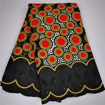 

Wholesale!!! 5 Yards African Swiss Lace Fabric For Dress High Quality Voile Lace In Switzerland Nigerian Dry Cotton Lace Fabric