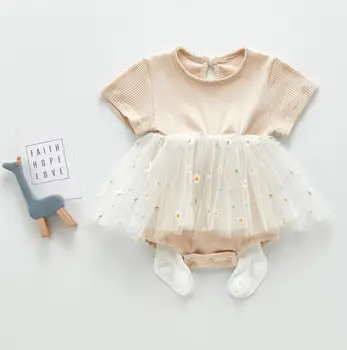 

2020 New Babys Girls Patchwork Romper Summer Cotton Baby Jumpsuit 6M-3T QA580