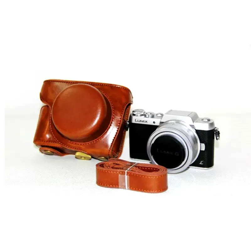 PU кожаный чехол для камеры Panasonic Lumix DC-GF10 GF9 GF8 GF7 GX900 GX950 GX850 GX800 сумка для камеры с плечевым ремнем - Цвет: Brown