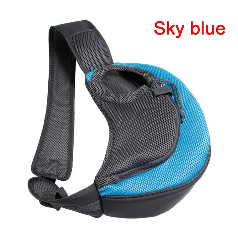 sky blue Дорожная сумка-тоут через плечо, Сетчатая Сумка-слинг для переноски, переноска для собаки щенка, рюкзак - Цвет: sky blue