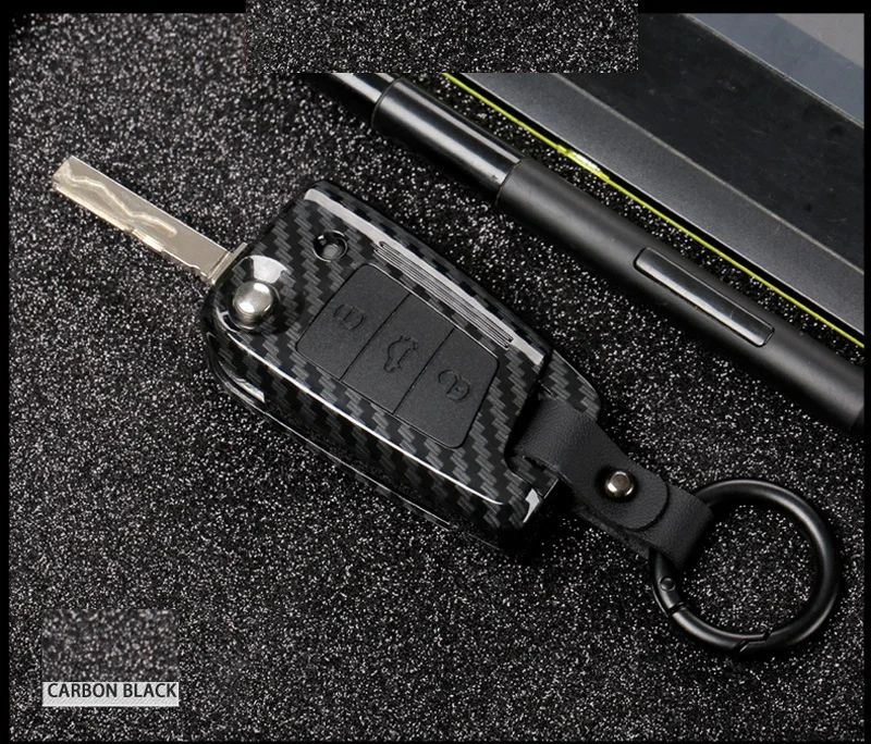 Copertura della cassa chiave in fibra di carbonio ABS adatta per Volkswagen Polo Golf 7 Tiguan per Skoda Octavia Kodiaq Karoq per SEAT Ateca Leon Ibiza 14 11