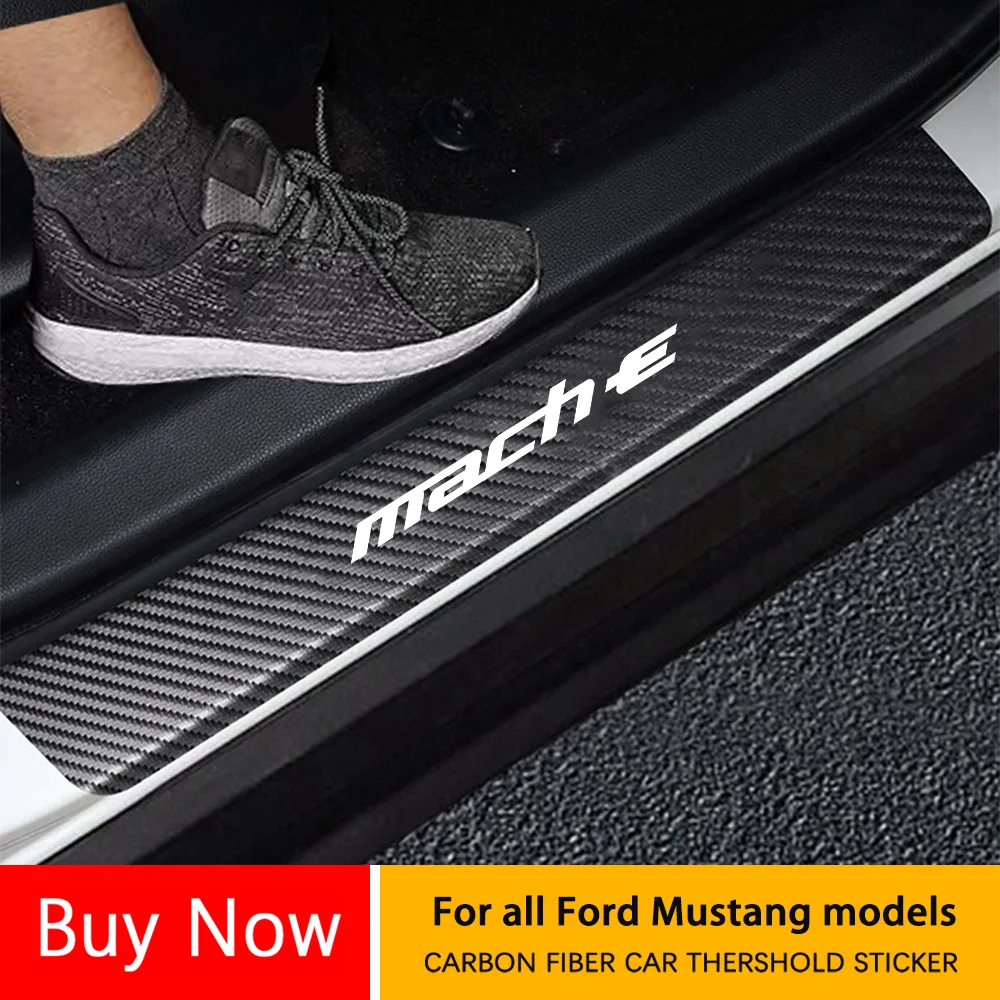 Накладка на порог двери автомобиля наклейки из углеродного волокна для Ford Mustang 50