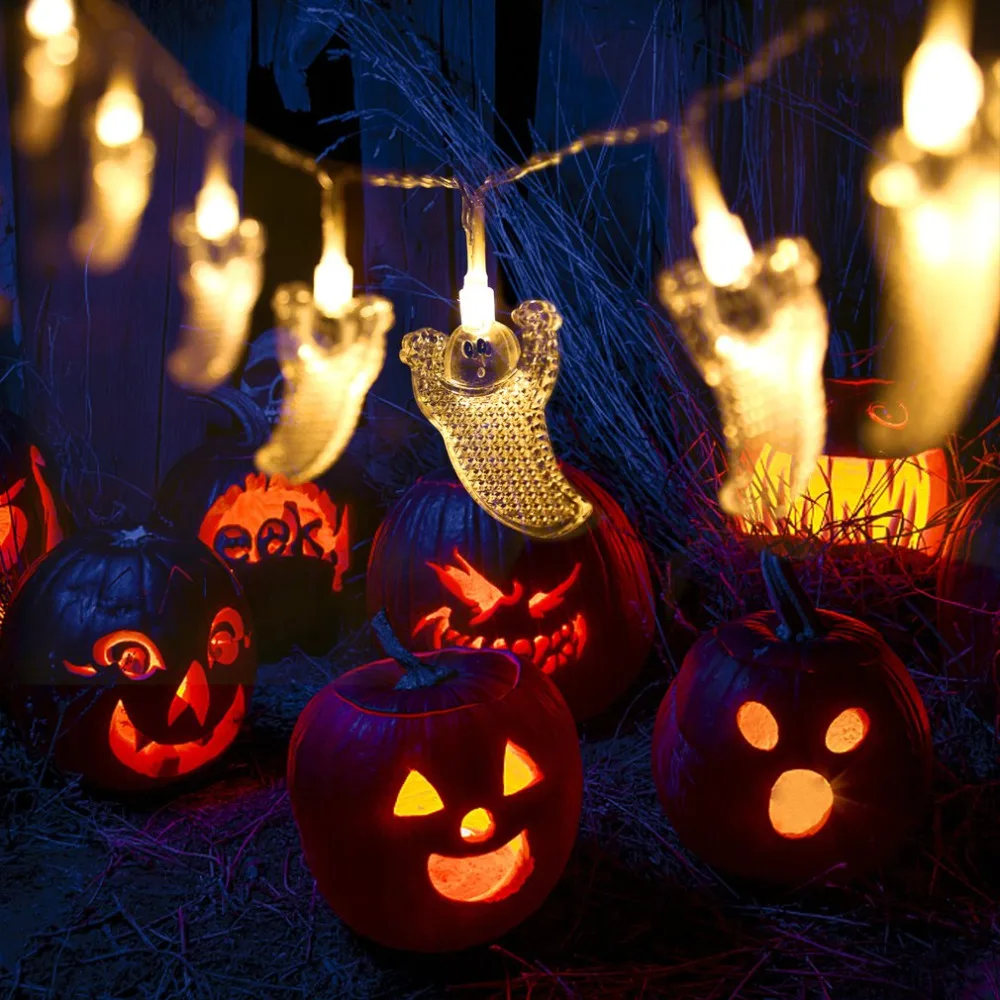 

Garden Decoration String Lights 10 LEDs Clear Ghost Fairy String Light for Outdoor Halloween Thanksgiving Party Christmas