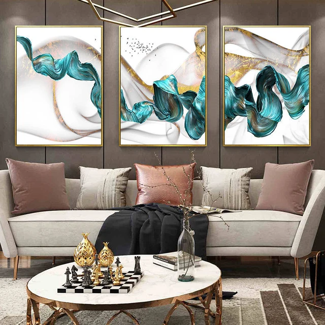 Cuadro abstracto moderno para decoración del hogar, pintura al óleo sobre  lienzo, póster nórdico de pared, imagen artística para sala de estar -  AliExpress