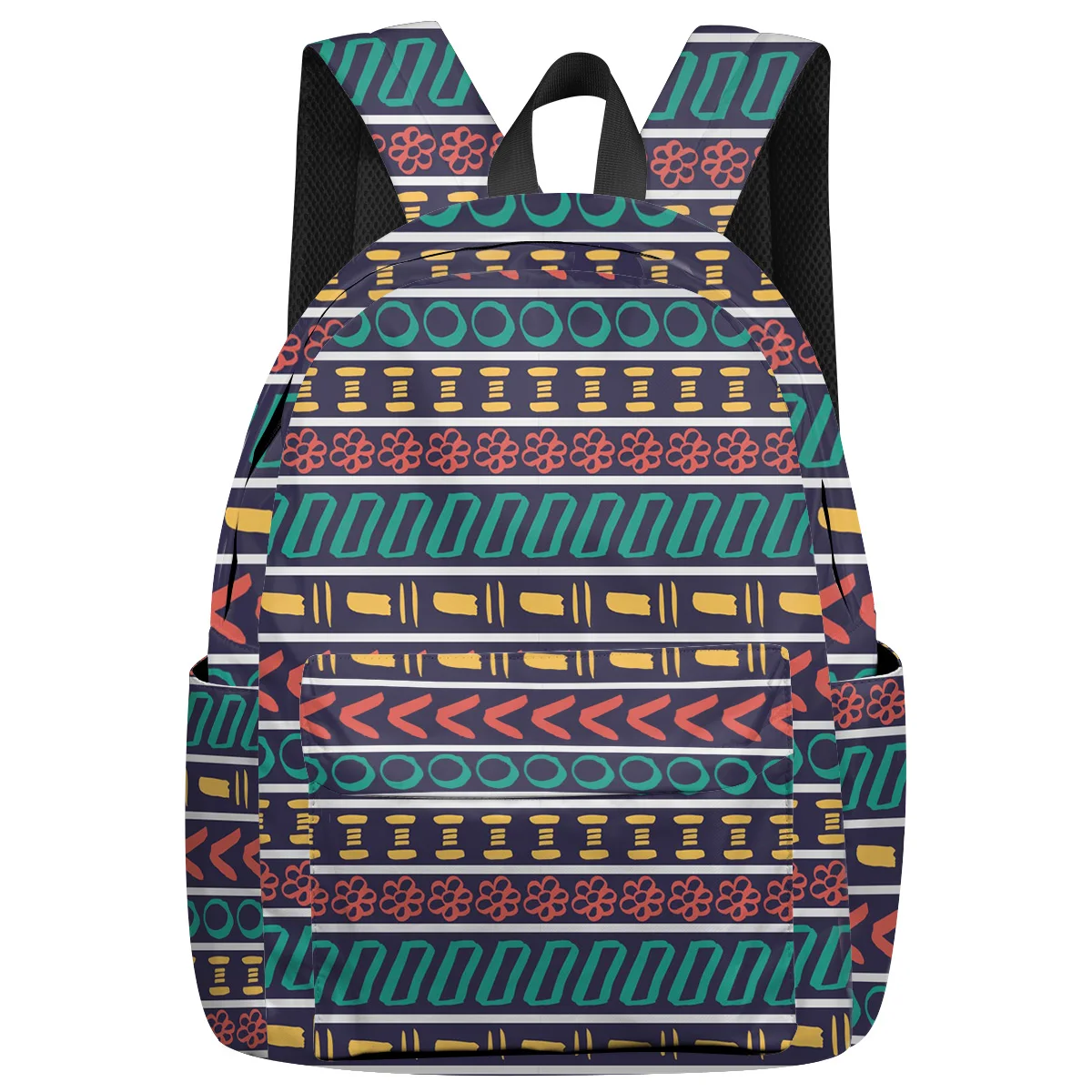 

WHEREISART African Stripe National Wind Yellow Retro Fashion Backpacks George Washington'S Birthday Multipurpose Daypacks
