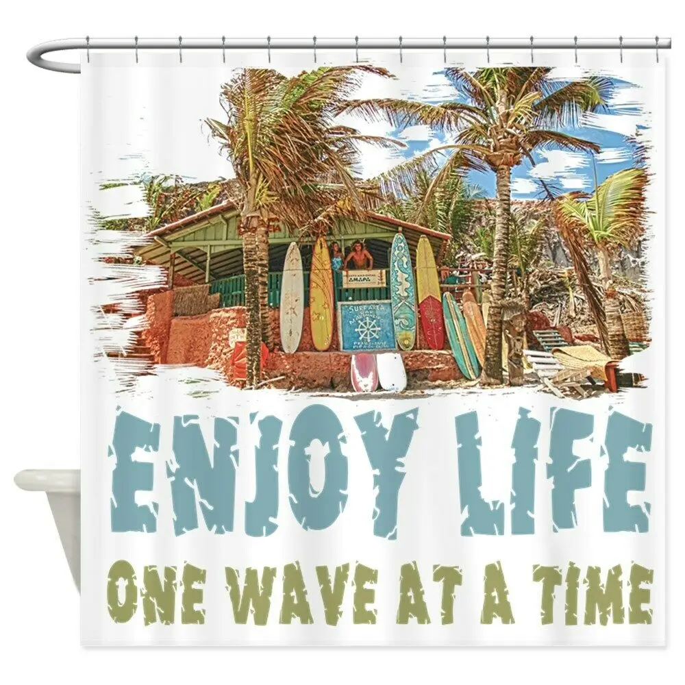Пользовательские Enjoy Life декоративные тканевые занавески для душа