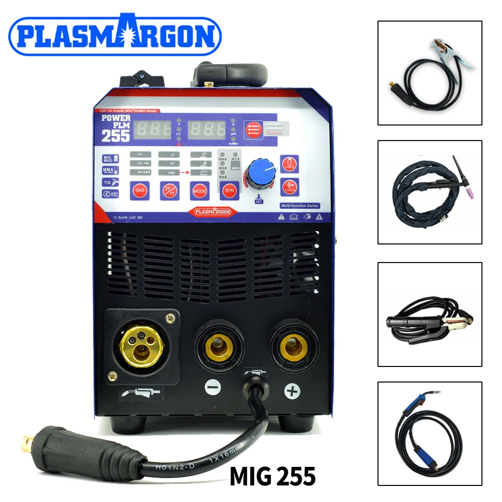 PlasmargonPlasmaWelderMIG255DCinverterweldingmachine3in1MIG