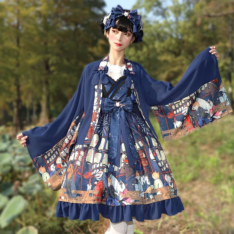 Lolita Fireworks Show Kimono Style JSK Cosplay Costume