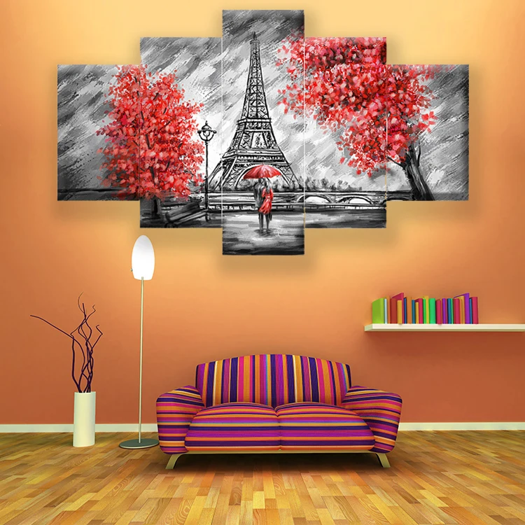 love-couple-red-tree-dark-pairs-Tower-5-Piece-Wall-Art-Canvas-Painting-Modular-Picture-Living (2)
