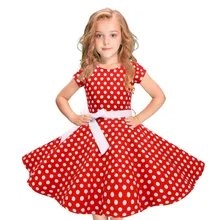 Платье для девочек Детские платья для девочек vestido infantil платье vestido robe fille roupas с коротким рукавом в горошек Z4