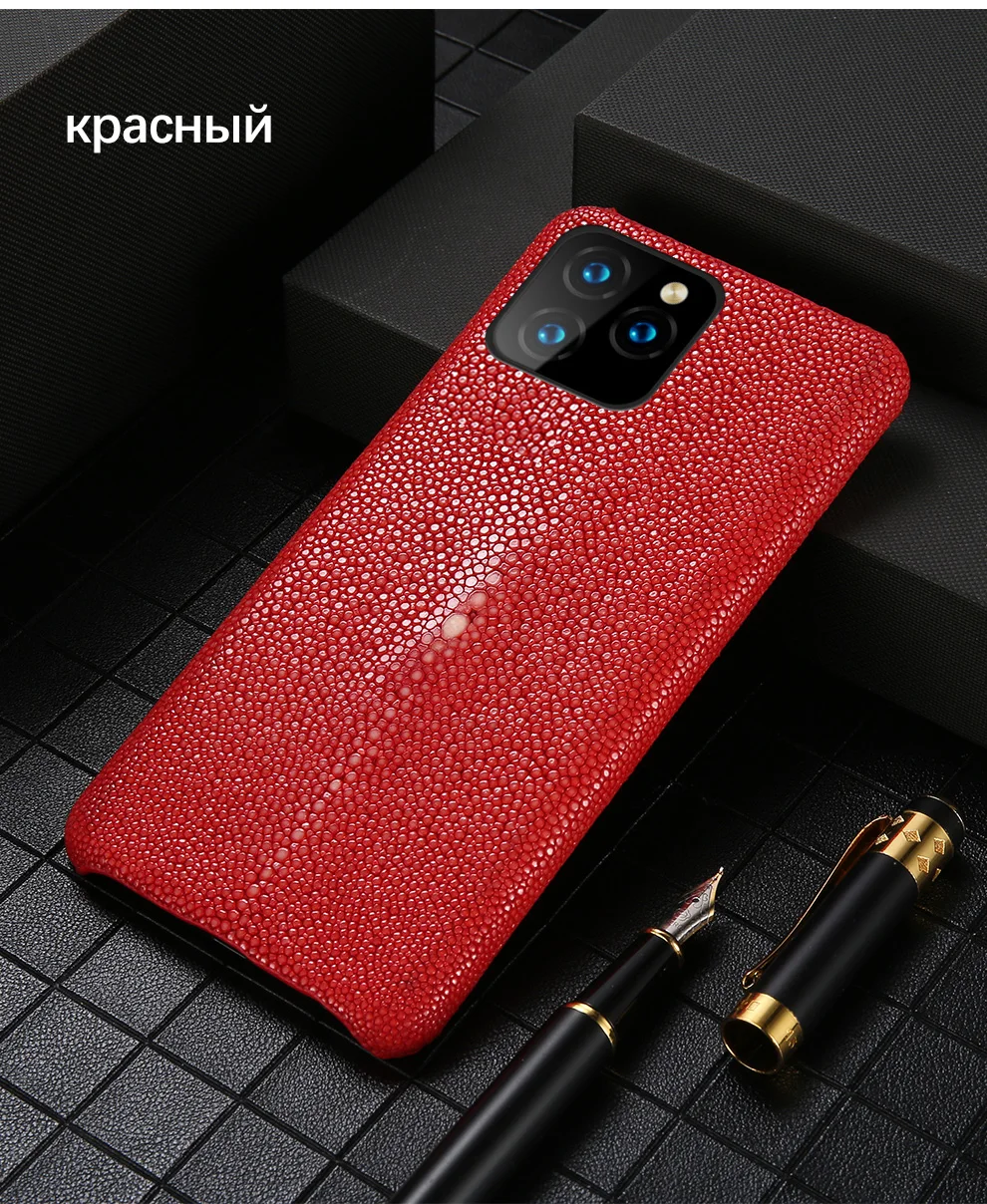 Чехол из натуральной кожи для iphone 11 pro max, оригинальная задняя крышка из кожи ската для iphone 11, чехол xr xs max 7, 8, coque fundas