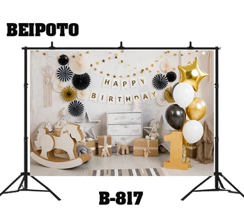 

Baby 1st Birthday Party backdrop interior balloon Teddy Bear blue pink girl boy Portrait Photo Background cake smash decoration