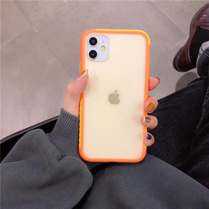 Противоударный матовый чехол бампер для iPhone 11 Pro Max XR XS X 8 7 6 6S Plus прозрачный