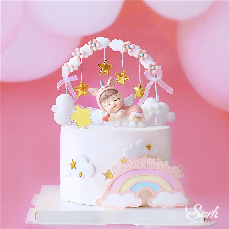 Arc Decoratif De Pampilles Avec Licorne Lune Et Ours En Forme D Etoile Doree Fournitures De Patisserie Pour Fete Prenatale Anniversaire Cadeau D Amour De Mariage Aliexpress