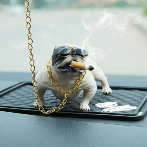 Car Funny Bully Pitbull Resin Dog Car Interior Decoration Automobiles Accessories Cute Mini Doll For Goods resin ornaments dog statue ornament