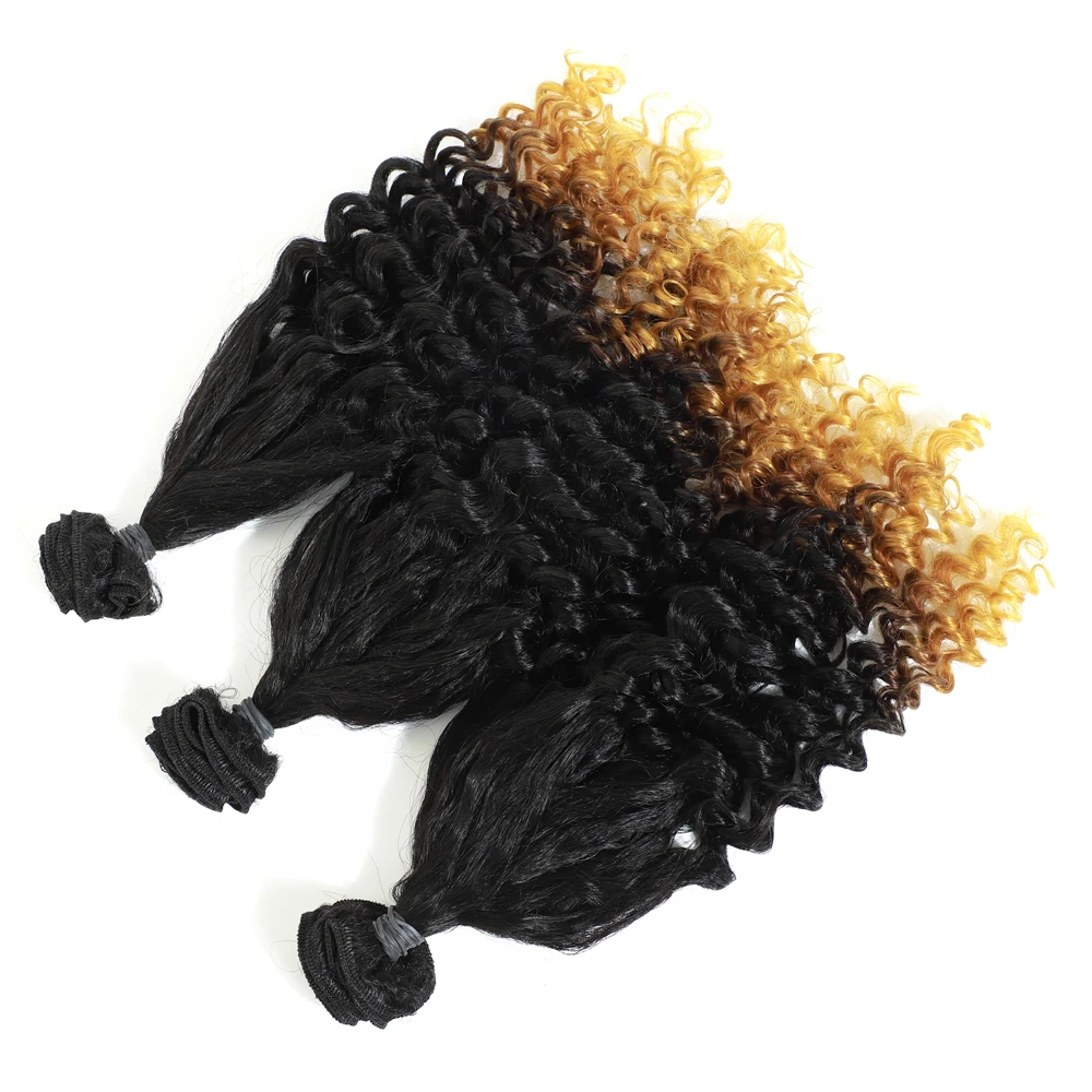Ombre Flexi/Pixie/Pissy Curl двойные нарисованные Funmi волосы пряди T27 8 Пряди дело в упаковке 16 дюймов Синтетические кудрявые вьющиеся волосы