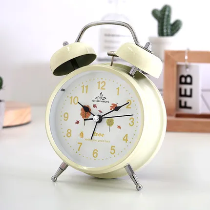 4 Inch Beige Детский будильник, цифровой, простой, говорящий, ночник, пробуждение, светильник, цифровые часы, вибрирующий, мультяшный будильник, Wekker, таймер, QLA003 - Цвет: 4 Inch Beige
