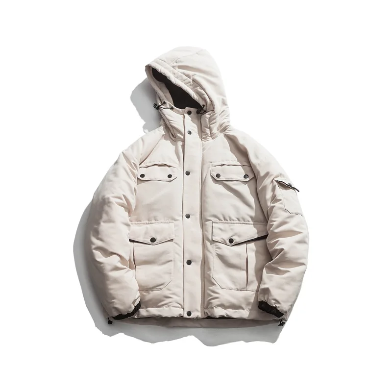 Новые зимние товары в японском стиле, плотная теплая хлопковая стеганая одежда с капюшоном, свободный крой, модные Молодежные топы из хлопка