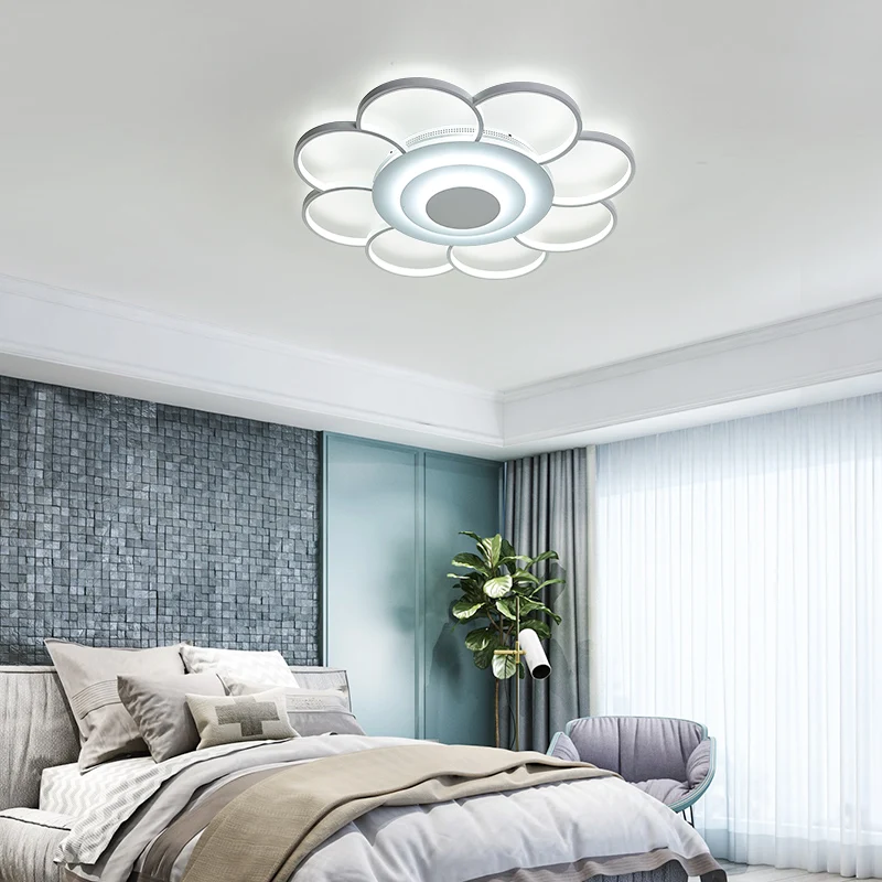 

Flower Chandeliers LED White Ceiling Lamp For Living Room Bedroom Study Kitchen Indoor Acrylic Lighting Luminaires