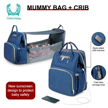 

Umaubaby Pre-design baby Diaper bags for mummy USB Baby Care Backpack Multifunction waterproof maternity bag mommy Stroller bags