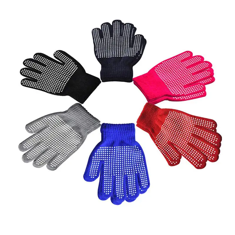 Warmom Children's Winter Warm Knitted Non-slip Polka-dot Particle Offset Gloves Children Anti-skid Magic Glove For Kids 3-7Y cool baby accessories