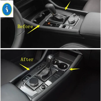 

Yimaautotrims Auto Accessory Central Control Stalls Gear Shift Box Water Cup Holder Panel Cover Trim Fit For Mazda 3 2019 2020