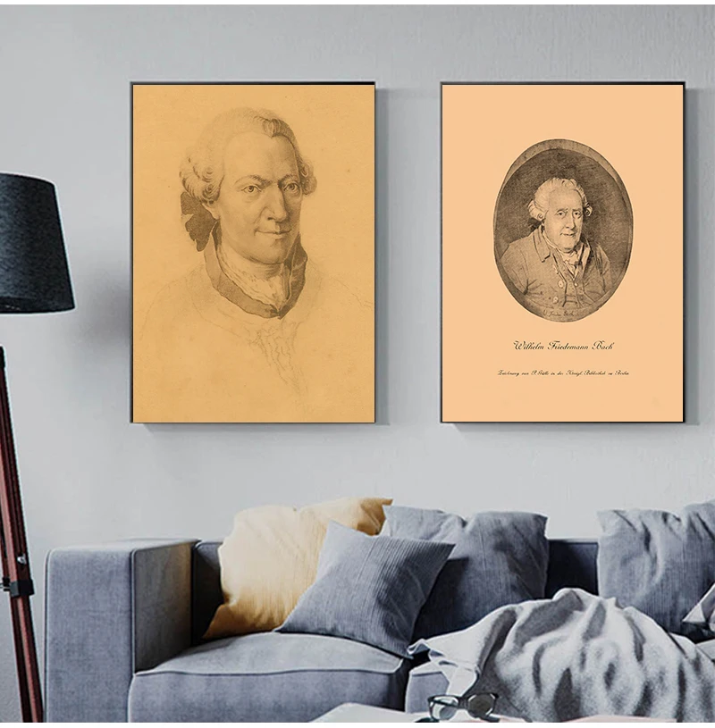Johann Sebastian Bach and Son Paintings Printed on Canvas