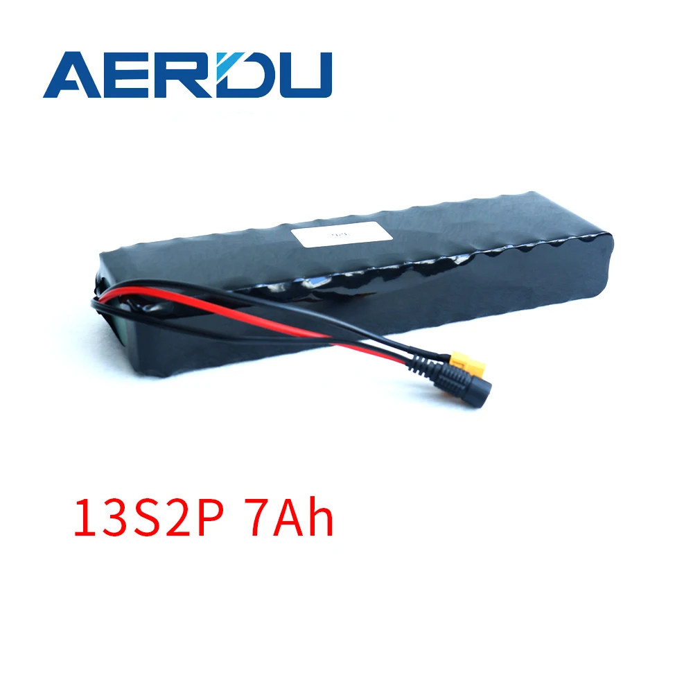 AERDU 13S2P 48V 7Ah 500Watt 18650 li-ion battery pack for electric bike Scooter skateboard bicycle built-in 15A BMS
