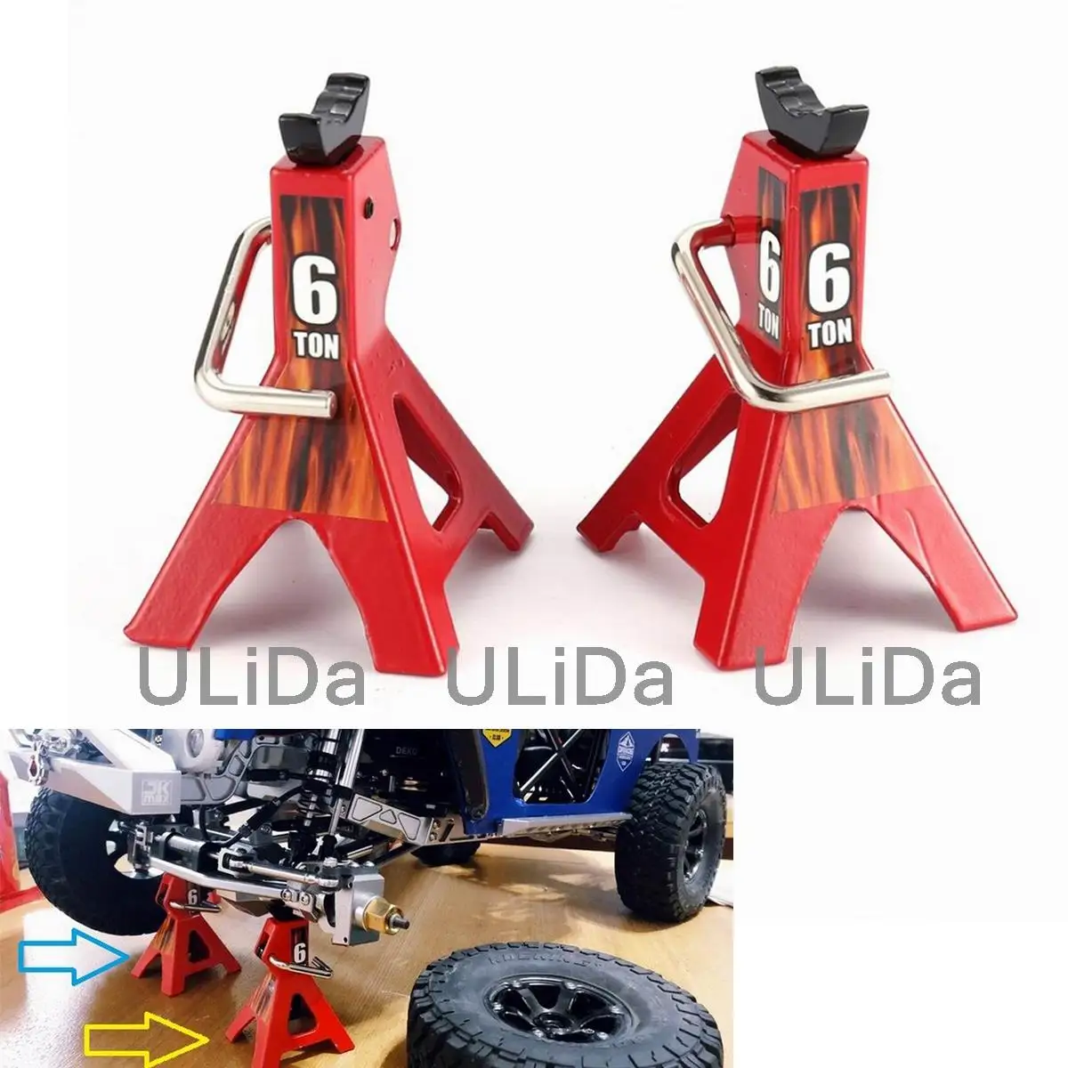 

1PC Metal 6 Ton Jack Stand Repairing Tool for RC Axial SCX10 Tamiya CC01 D90 D110 TF2