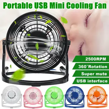 

Portable Mini Fan 4 Blades Adjustable 360 Rotation Fans Cooler Super Mute For Home OfficeDesk Travel USB Rechargeable Laptop PC