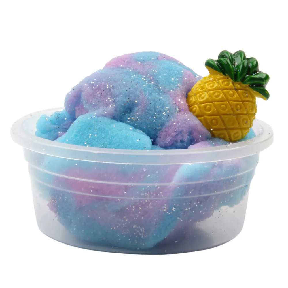 Colorful Mixing Cloud Cotton Candy Slime Fluffy Polymer Anti Stress Slime Sludge Cotton Mud Toy Toys For Children #A