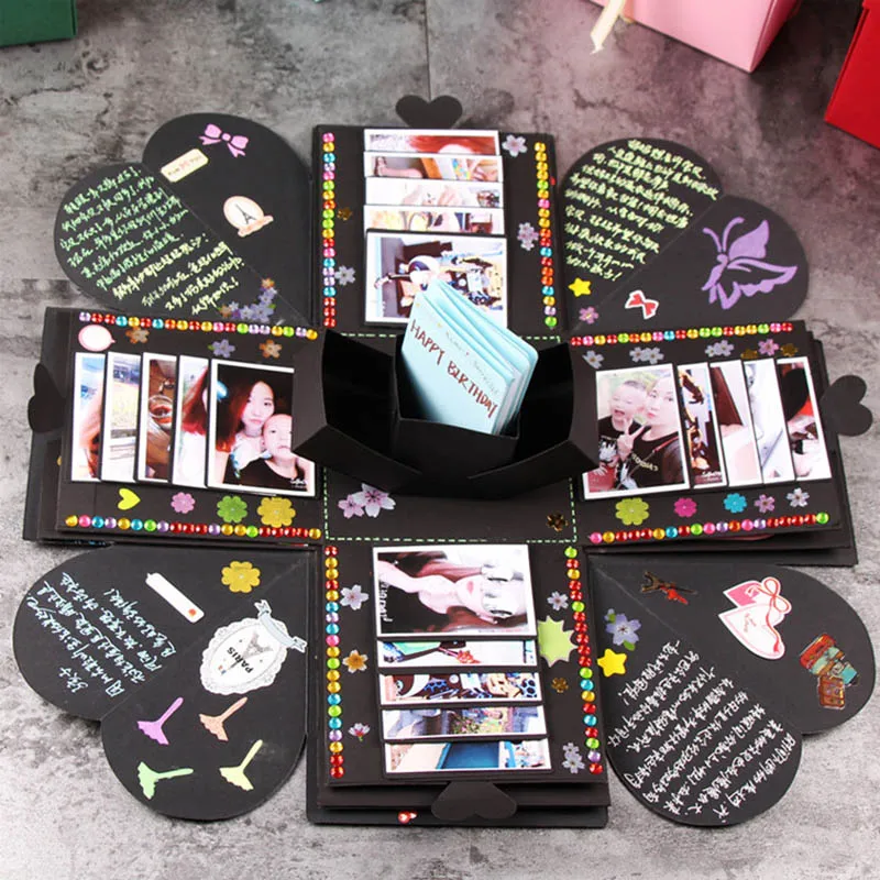 

Photo surprise Gift Box Packaging Ring jewelry Boxes Candy Cookie For Sweets Wedding Party Goodie Present Packing Favor Cake