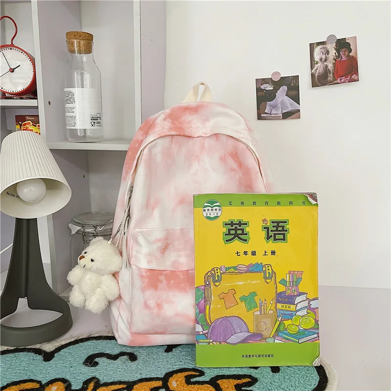 16-inch Water Painting Pattern Nylon Fashion Backpack for Teenager girls