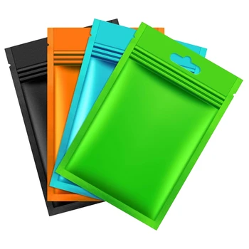 

200 Pieces Bags Aluminum Foil Bags, Flat Metallic Mylar Foil Flat Food Storage Bags Pouch (Multicolor)