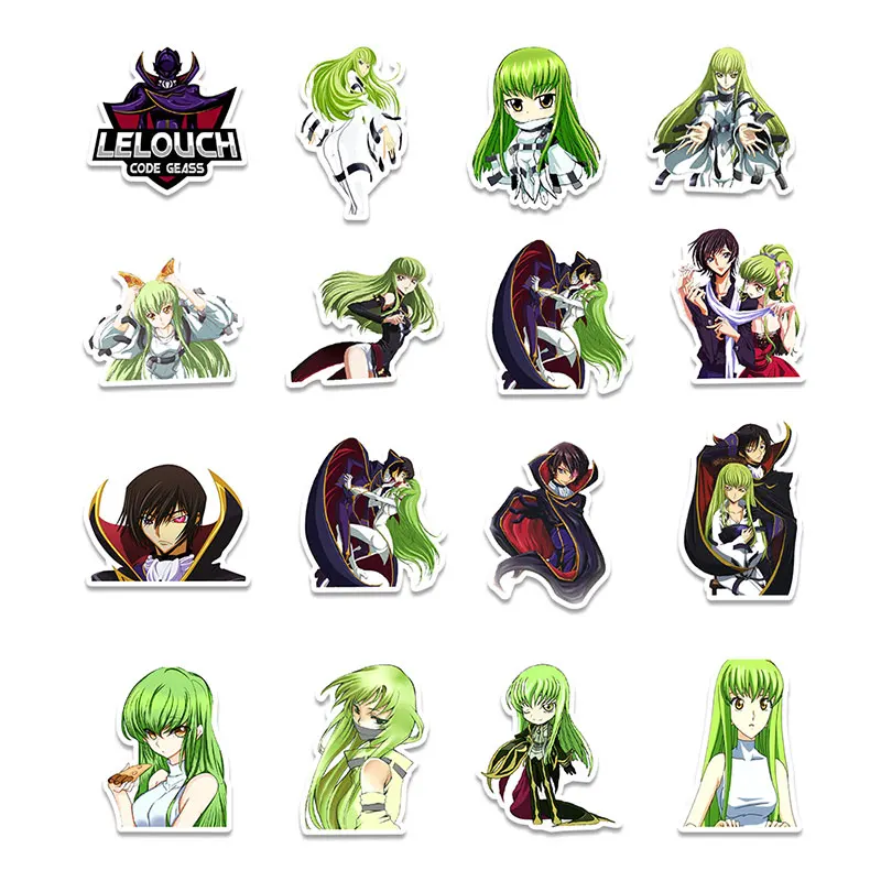 10 50pcs Pack Code Geass Lelouch Of The Rebellion Anime Stickers For Furniture Wall Desk Diy Chair Toy Car Trunk Motorcycle Stickers Aliexpress