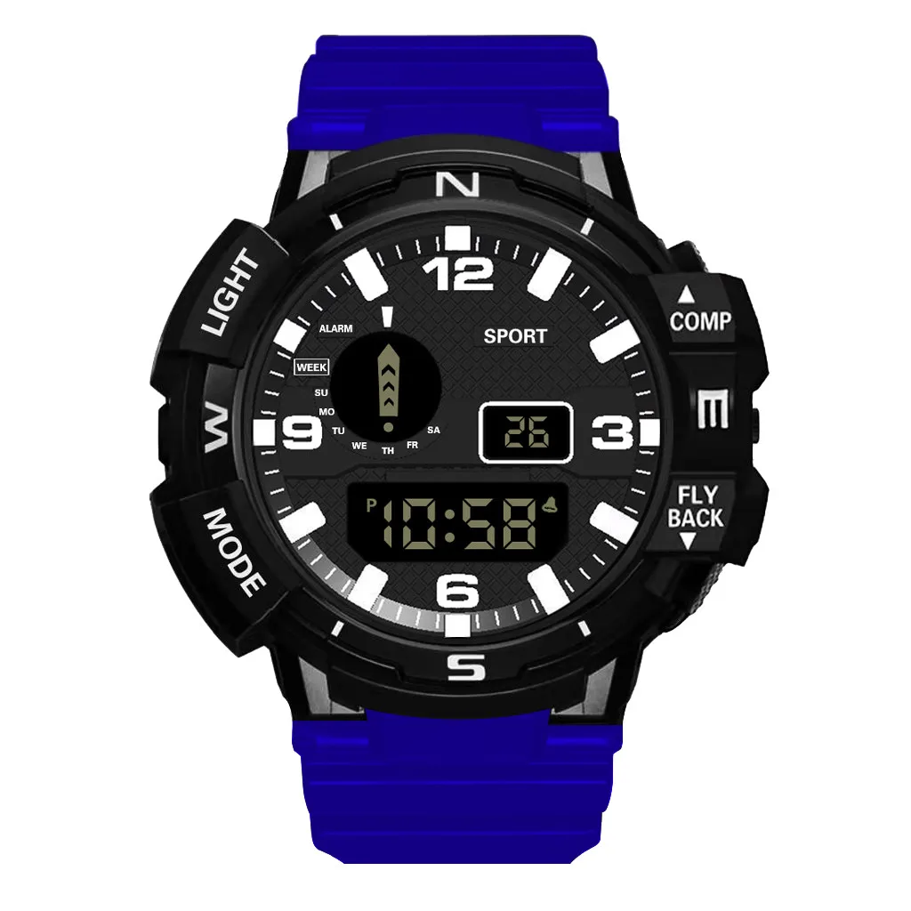 Blue Relogio curren relogio masculino honhx роскошный для мужчин s цифровой светодиодный часы Дата спортивные мужские уличные электронные часы reloj mujer - Color: Blue