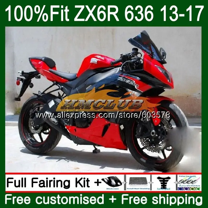 Инъекции для KAWASAKI NINJA ZX-636 ZX 6R 2013 фабрики "Красный 30CL. 48 ZX-6R ZX 636 600CC ZX6R 13, 14, 15, 16 лет обтекатель - Цвет: No. 1