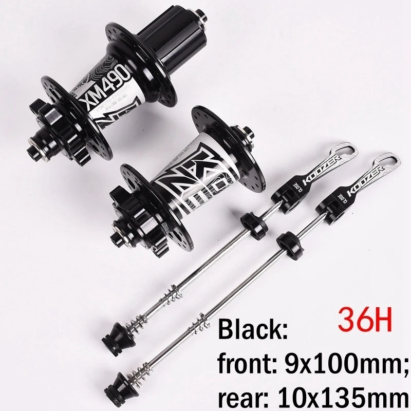 New koozer cubes 4 bearing mtb mountain bike hub rear 10*135mm qr100*15 12*142mm up to 28/32/36 brake cube holes xm490 - Цвет: 36H 9x100 10x135MM